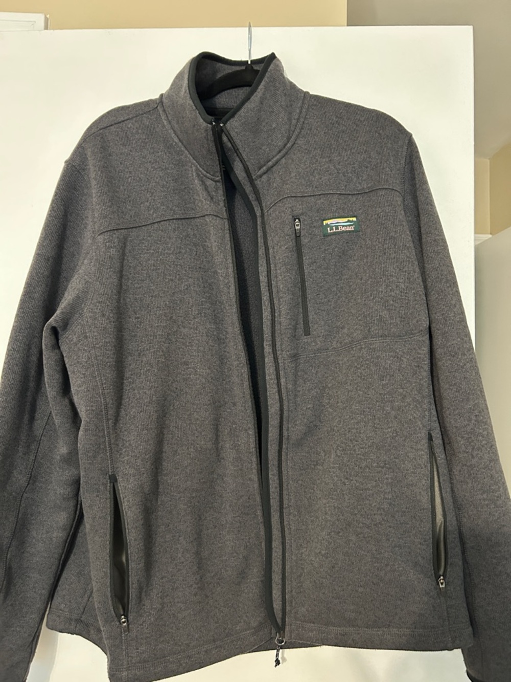 L.L. Bean Charcoal Gray Zip-Up Fleece Jacket